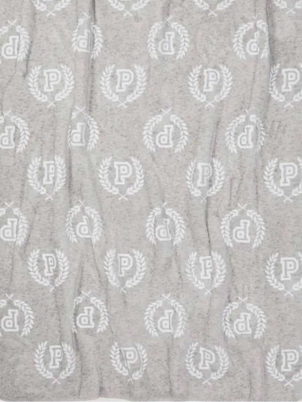 Victoria Secret PINK Grey and White logo blanket